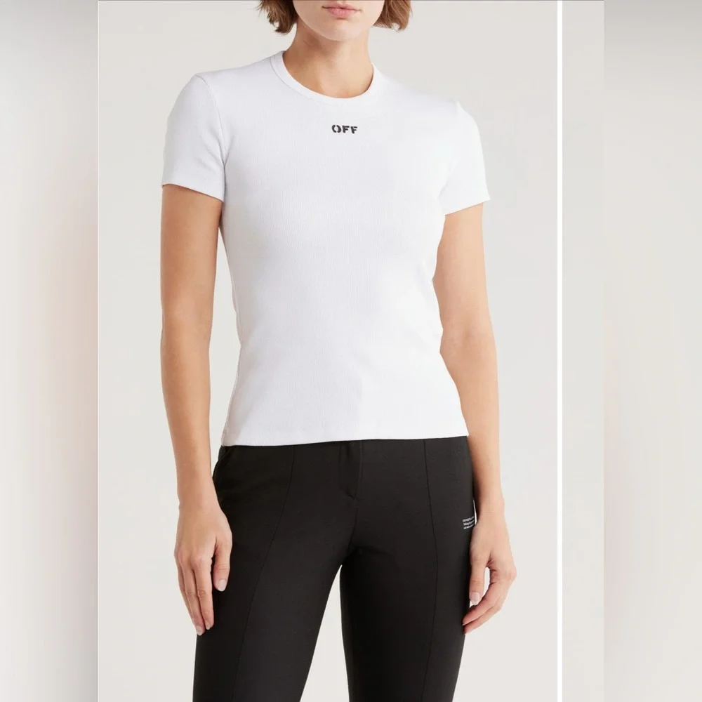 Off-White Off Stamp Rib Basic Tee - Picture 3 of 5